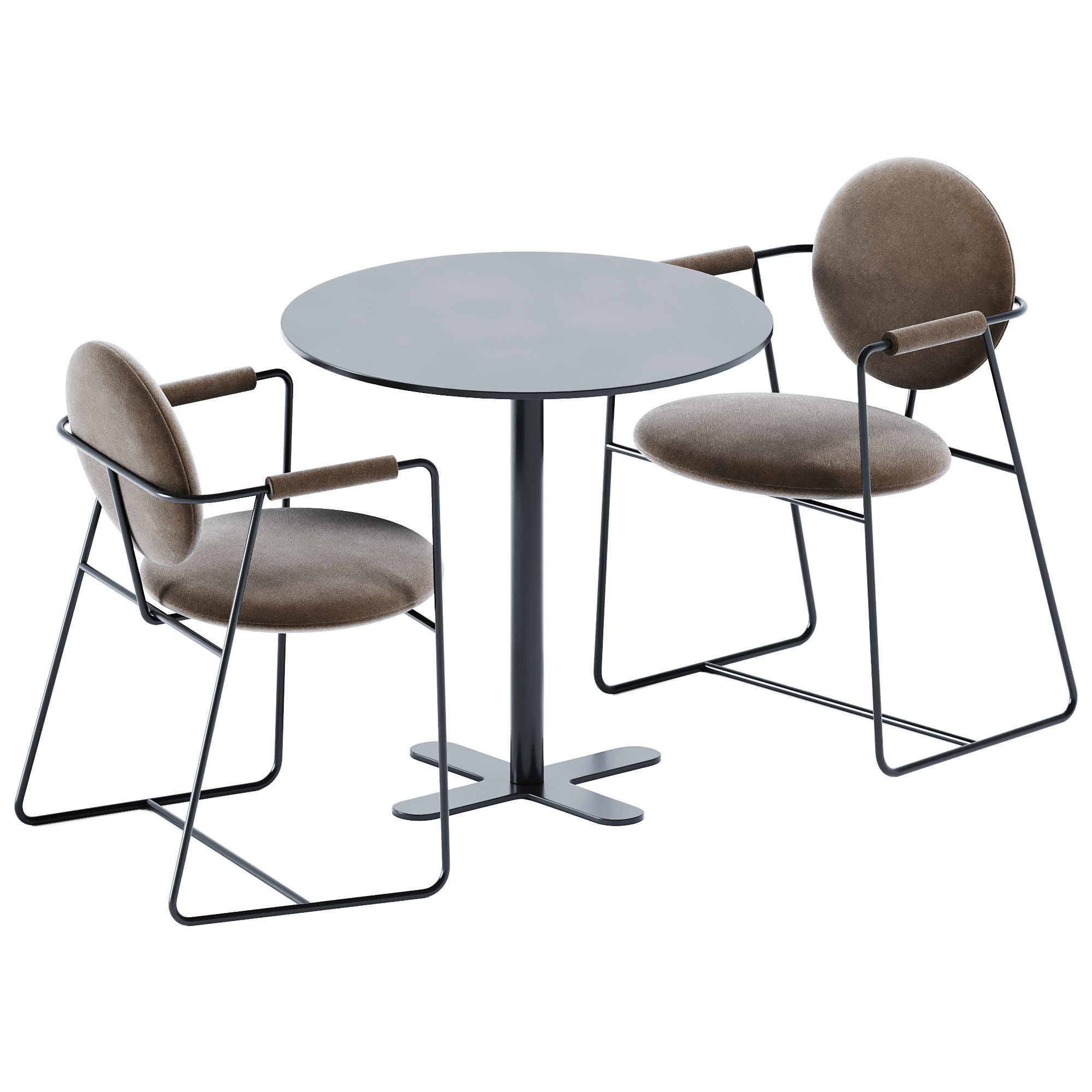 Table Antibes iSi 9009 by iSimar and Gemma Chair by Baxter 3D model_1