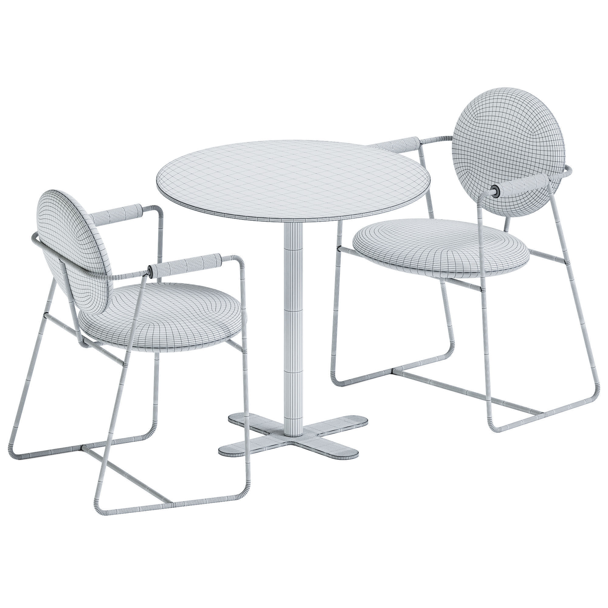 Table Antibes iSi 9009 by iSimar and Gemma Chair by Baxter 3D model_4