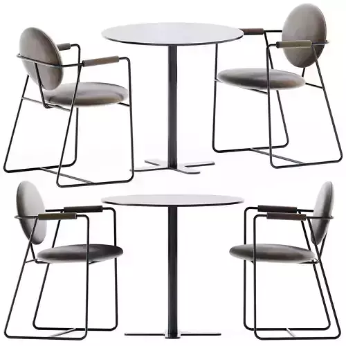 Table Antibes iSi 9009 by iSimar and Gemma Chair by Baxter