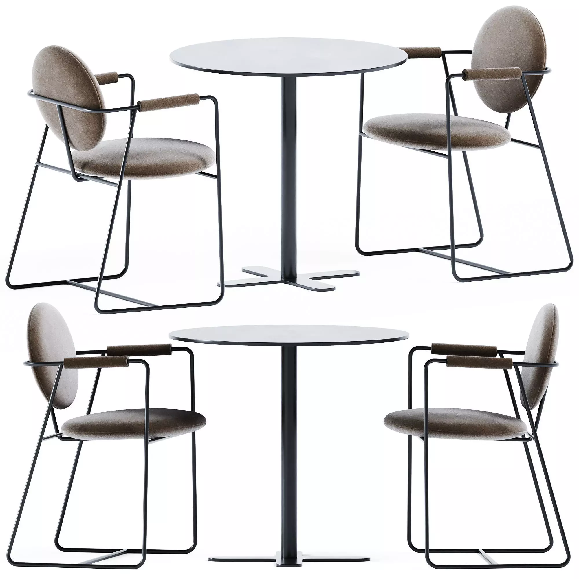 Table Antibes iSi 9009 by iSimar and Gemma Chair by Baxter 3D model_0