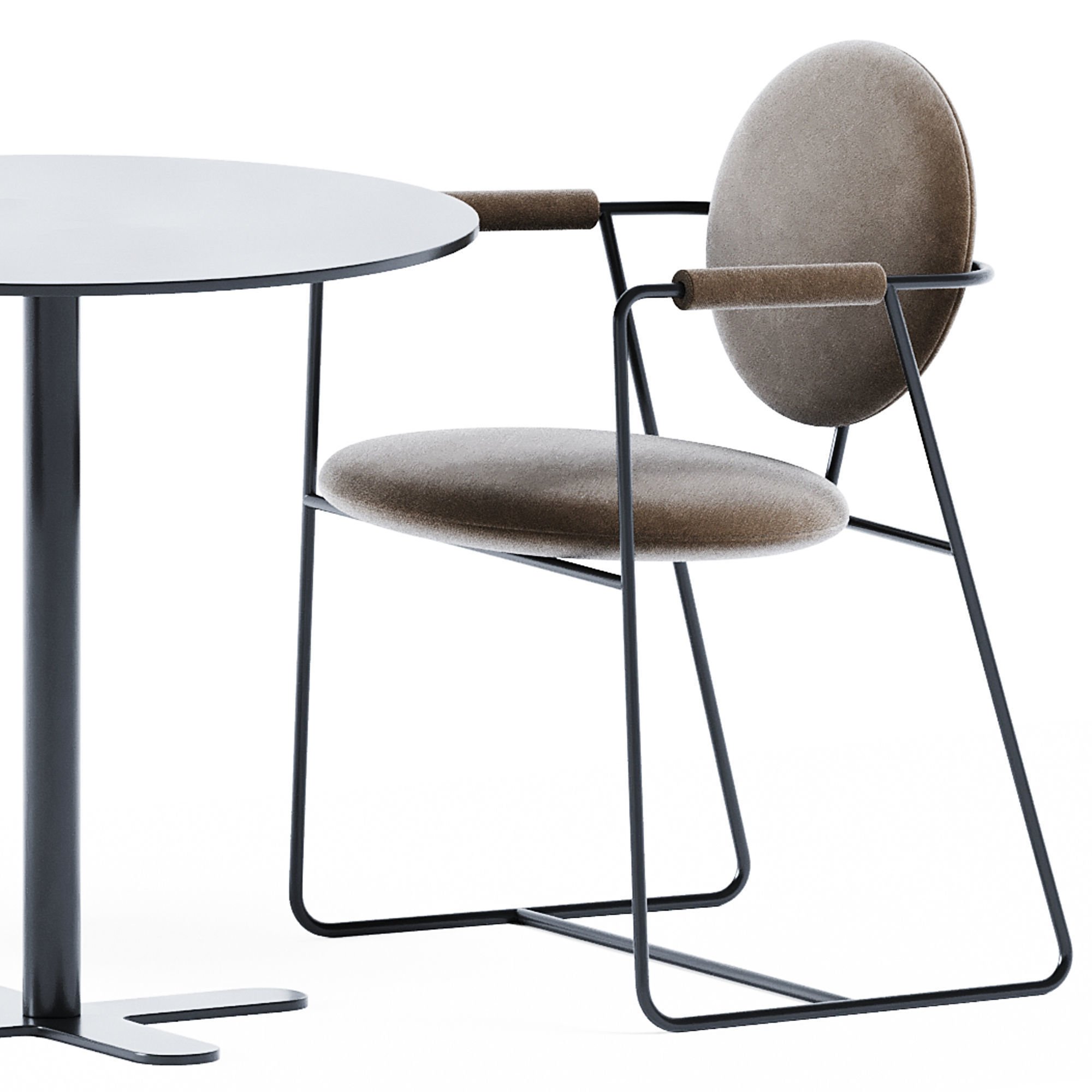 Table Antibes iSi 9009 by iSimar and Gemma Chair by Baxter 3D model_3