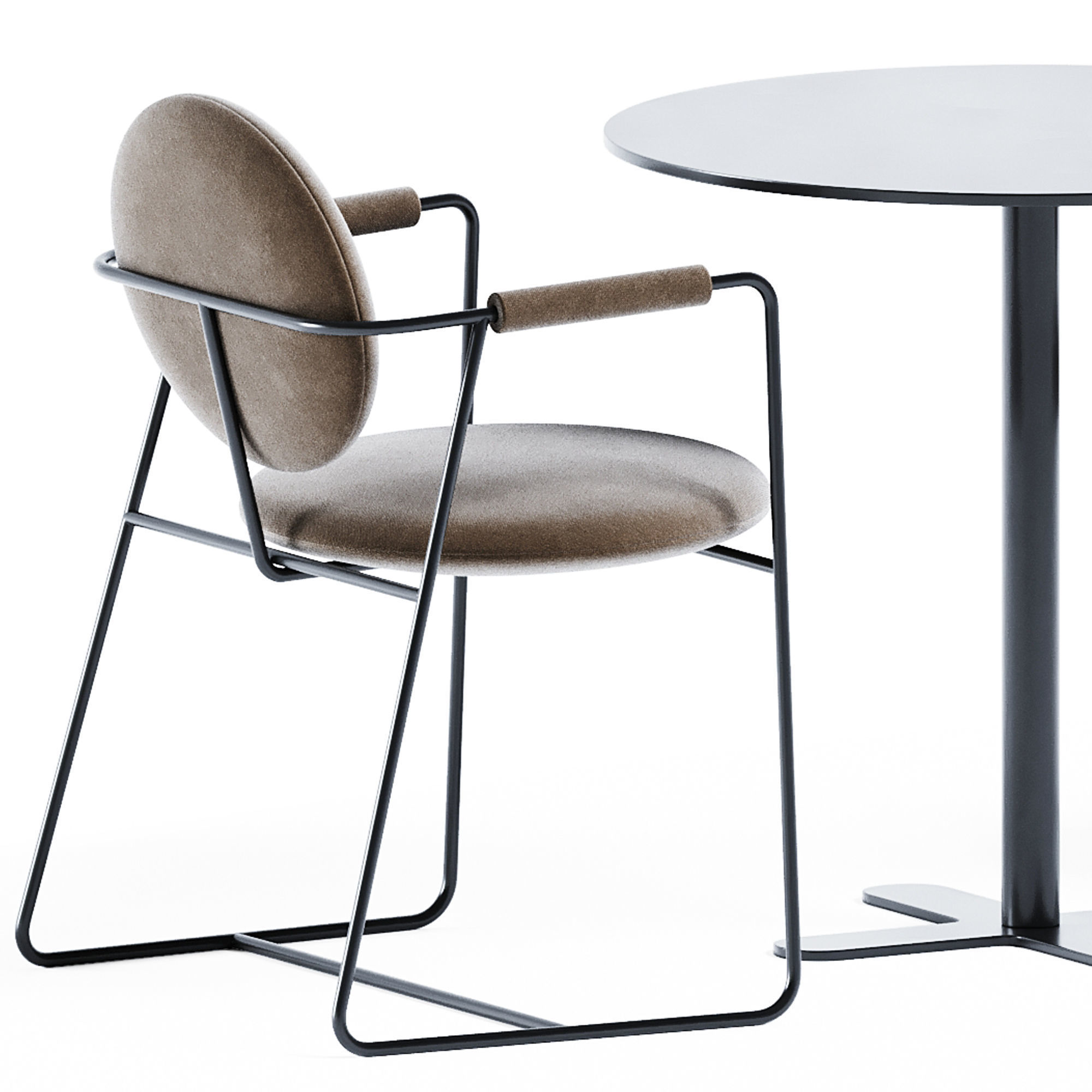 Table Antibes iSi 9009 by iSimar and Gemma Chair by Baxter 3D model_2