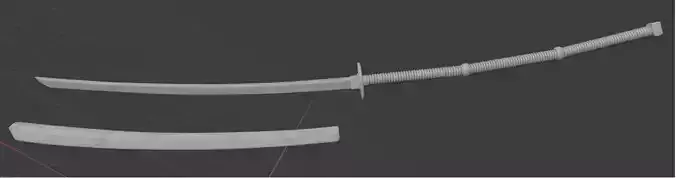 Nagamaki samurai sword 3D model