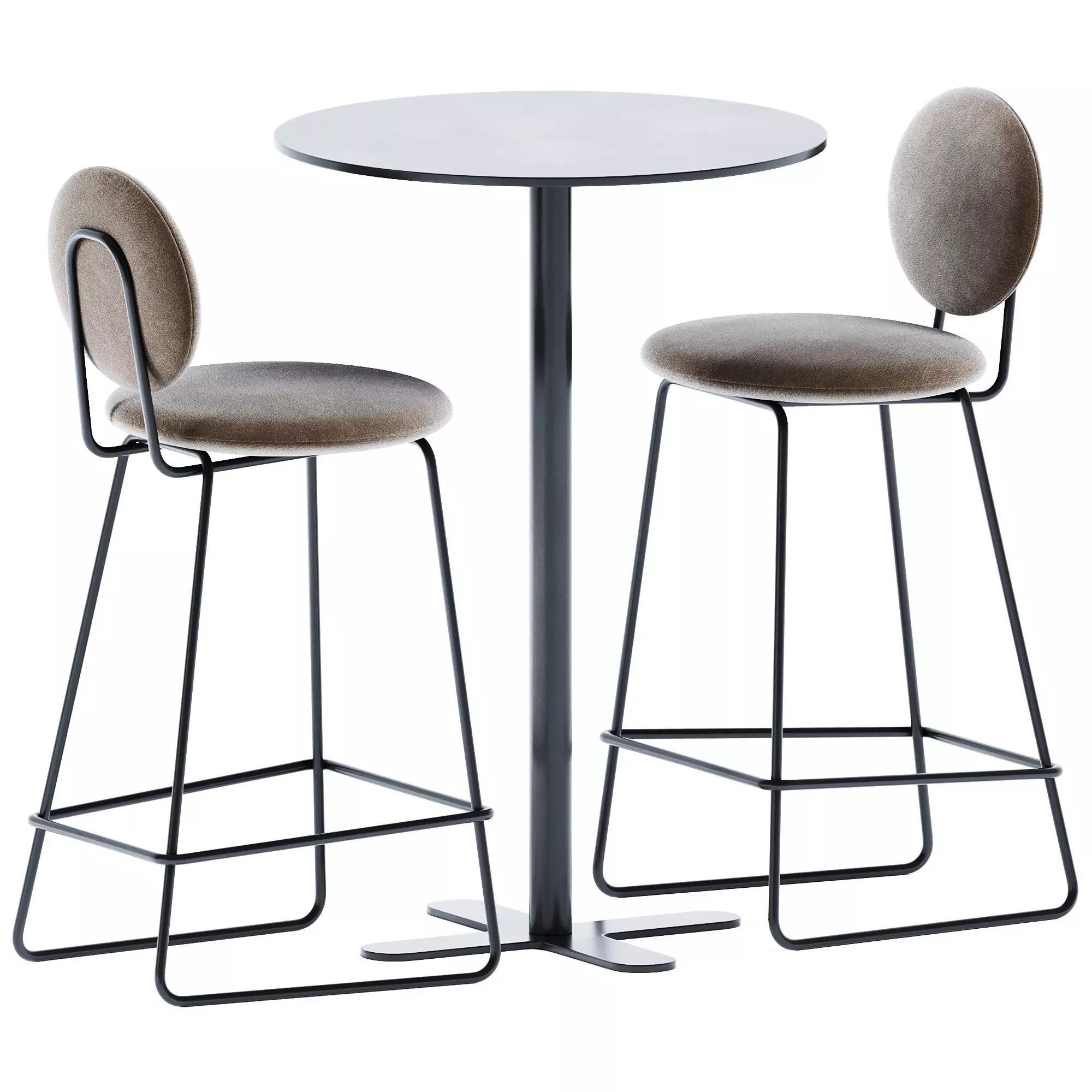 High Table Antibes by iSimar and Gemma Bar Chair by Baxter 3D model_0