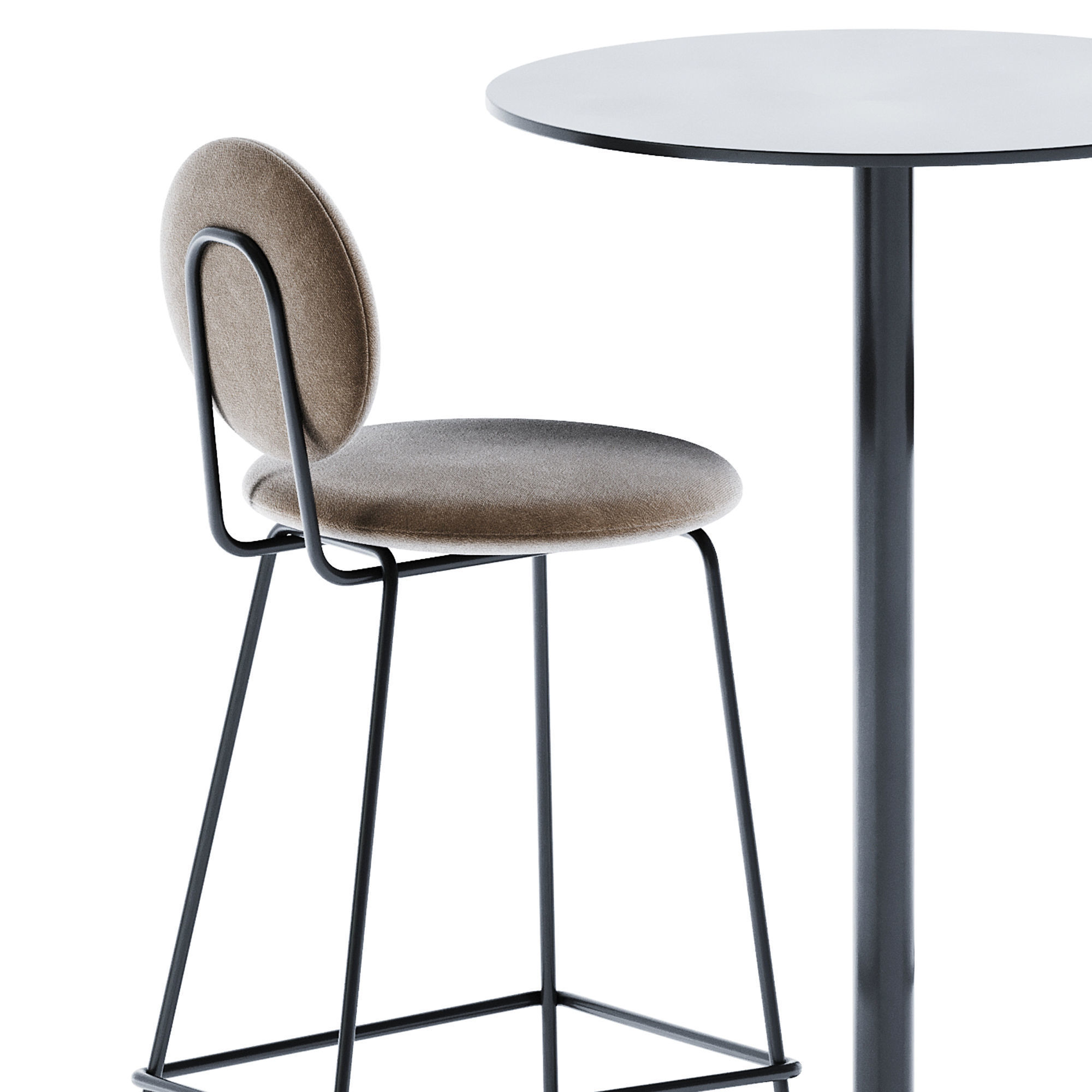 High Table Antibes by iSimar and Gemma Bar Chair by Baxter 3D model_3