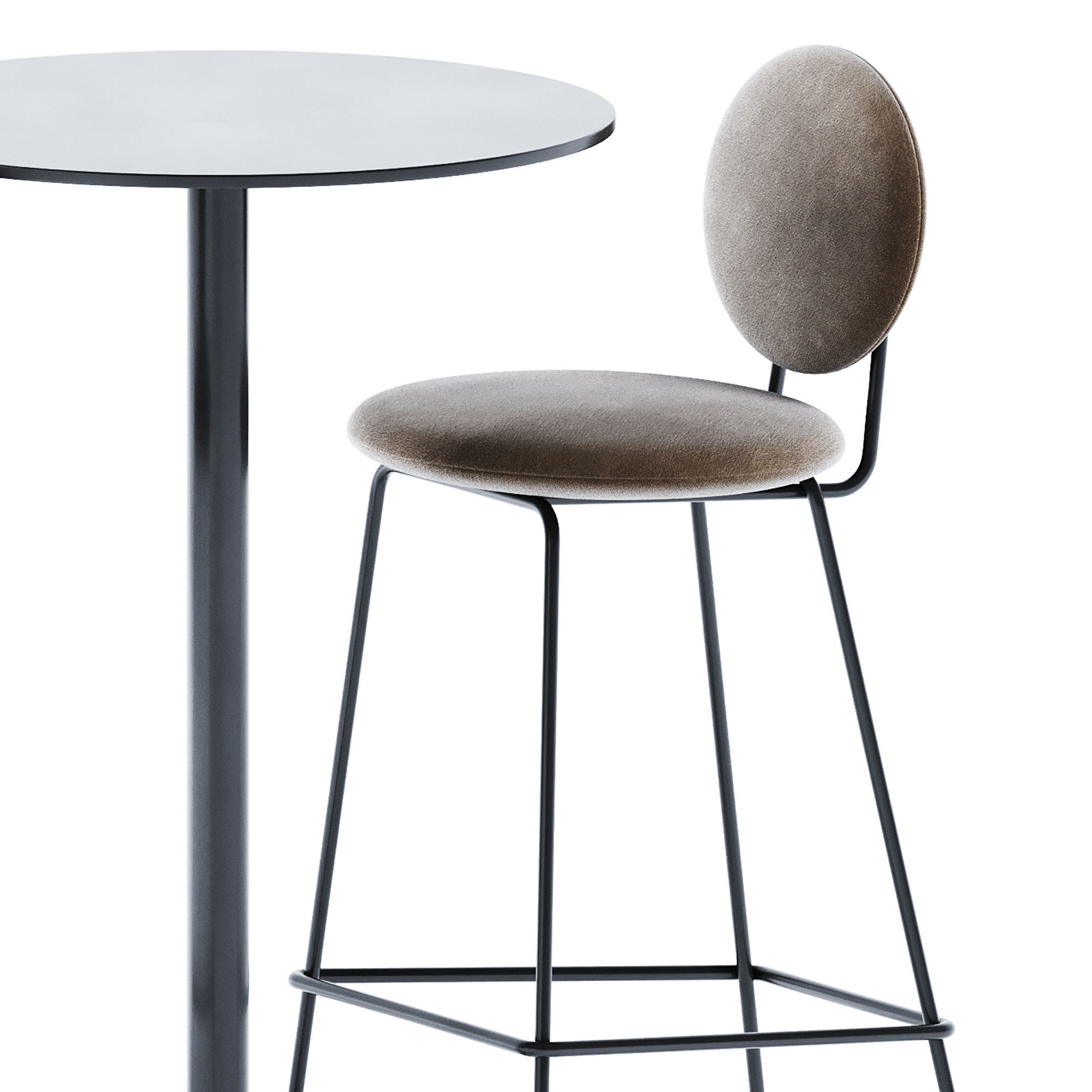 High Table Antibes by iSimar and Gemma Bar Chair by Baxter 3D model_2