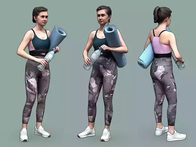 Stylized Fitness Character Low-poly 3D model