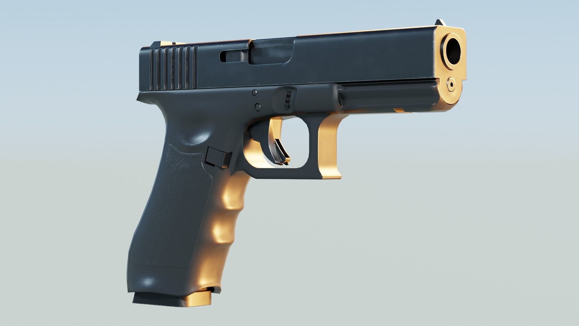 Handgun Low-poly 3D model_4