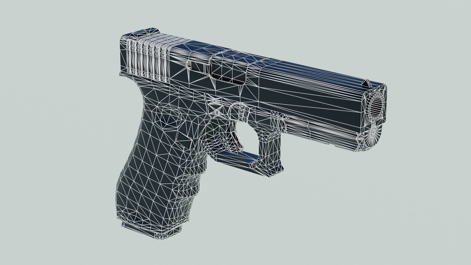 Handgun Low-poly 3D model_11