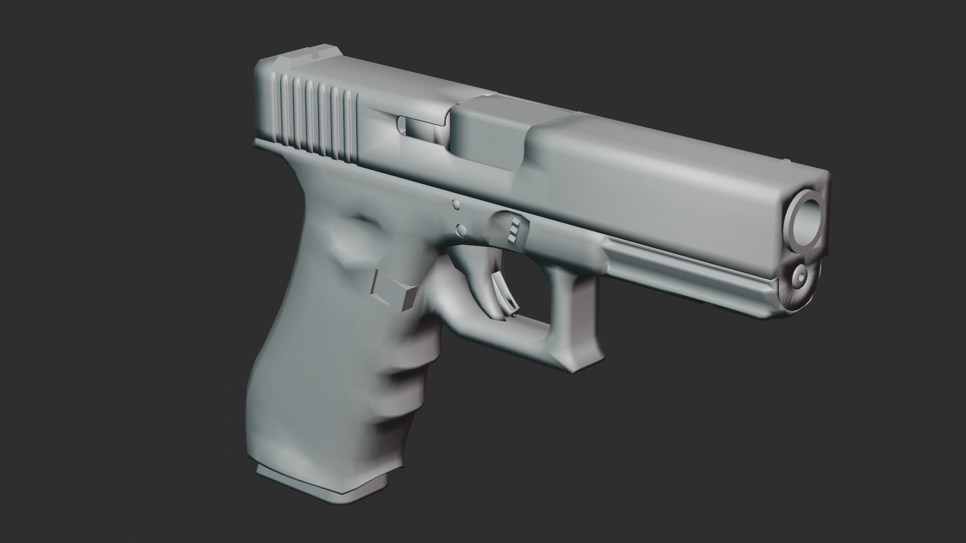 Handgun Low-poly 3D model_8