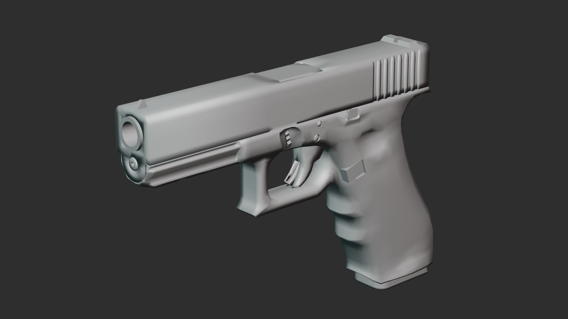 Handgun Low-poly 3D model_7