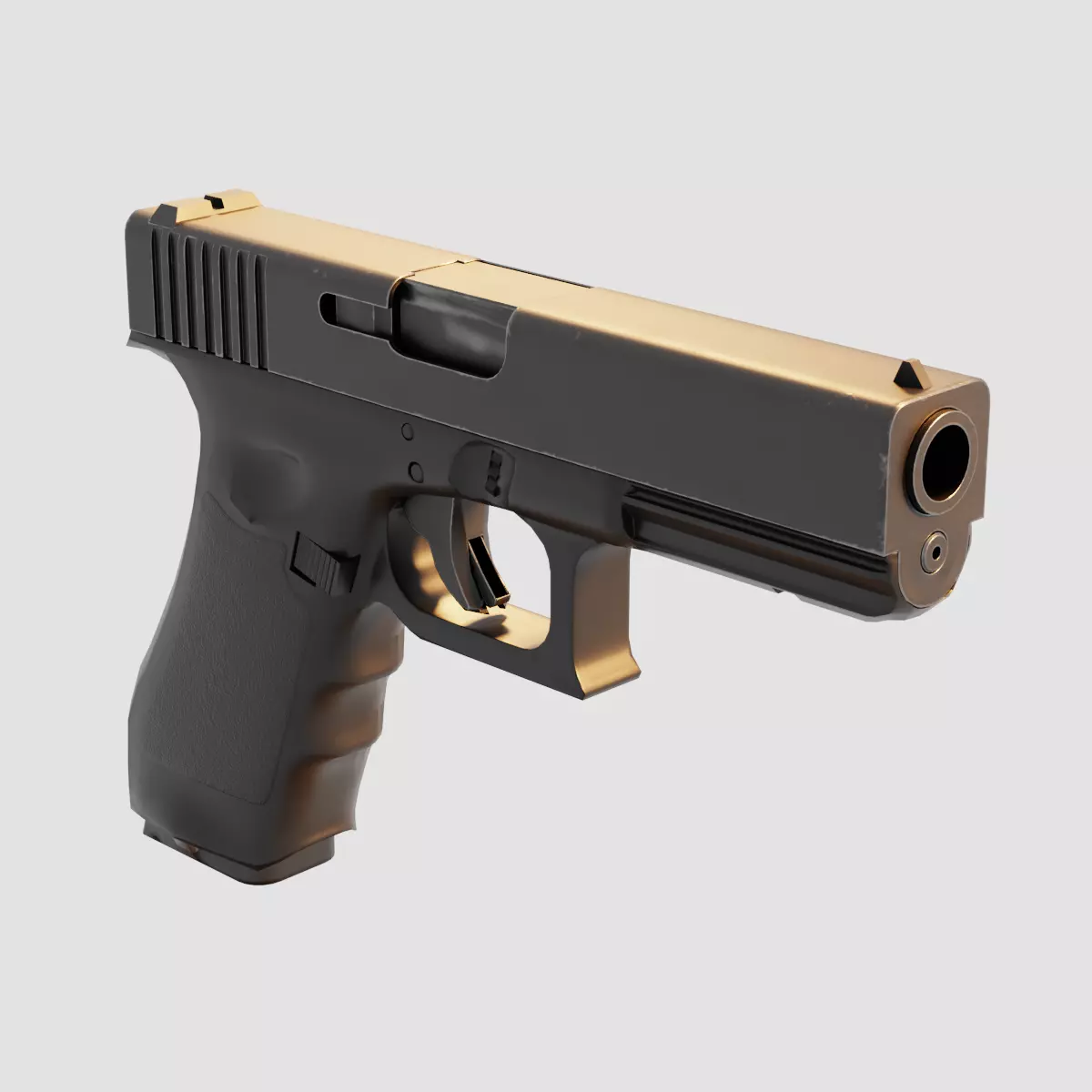 Handgun Low-poly 3D model_0