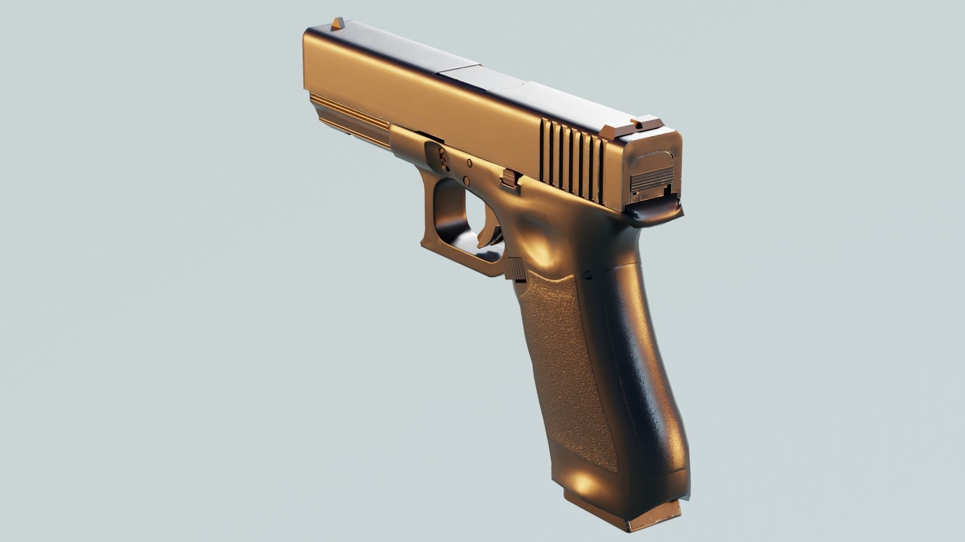 Handgun Low-poly 3D model_5