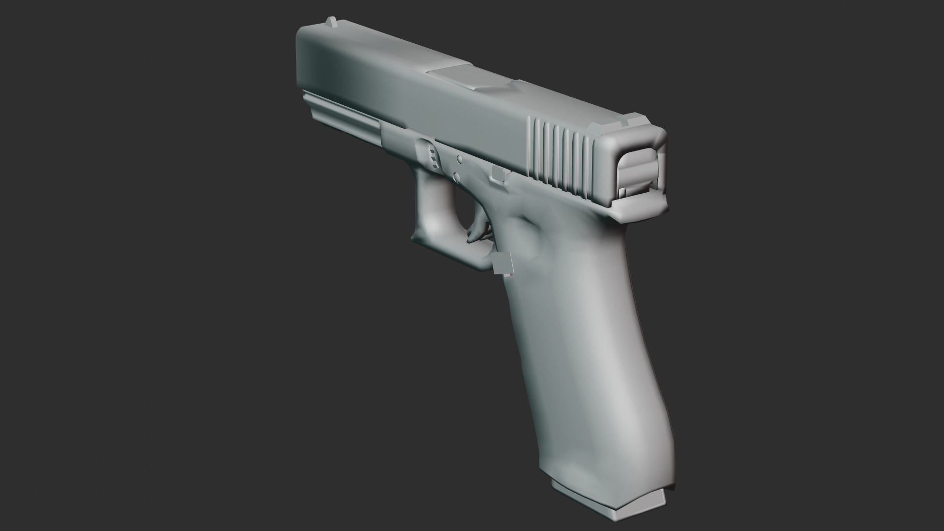 Handgun Low-poly 3D model_6