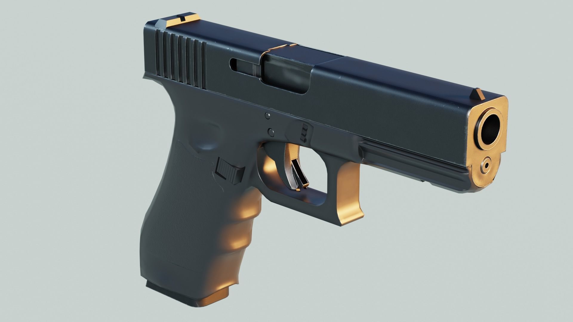 Handgun Low-poly 3D model_2