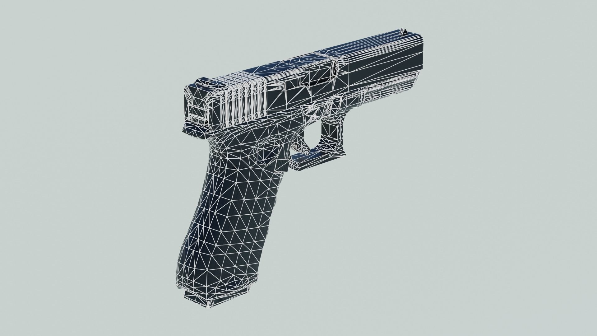 Handgun Low-poly 3D model_10