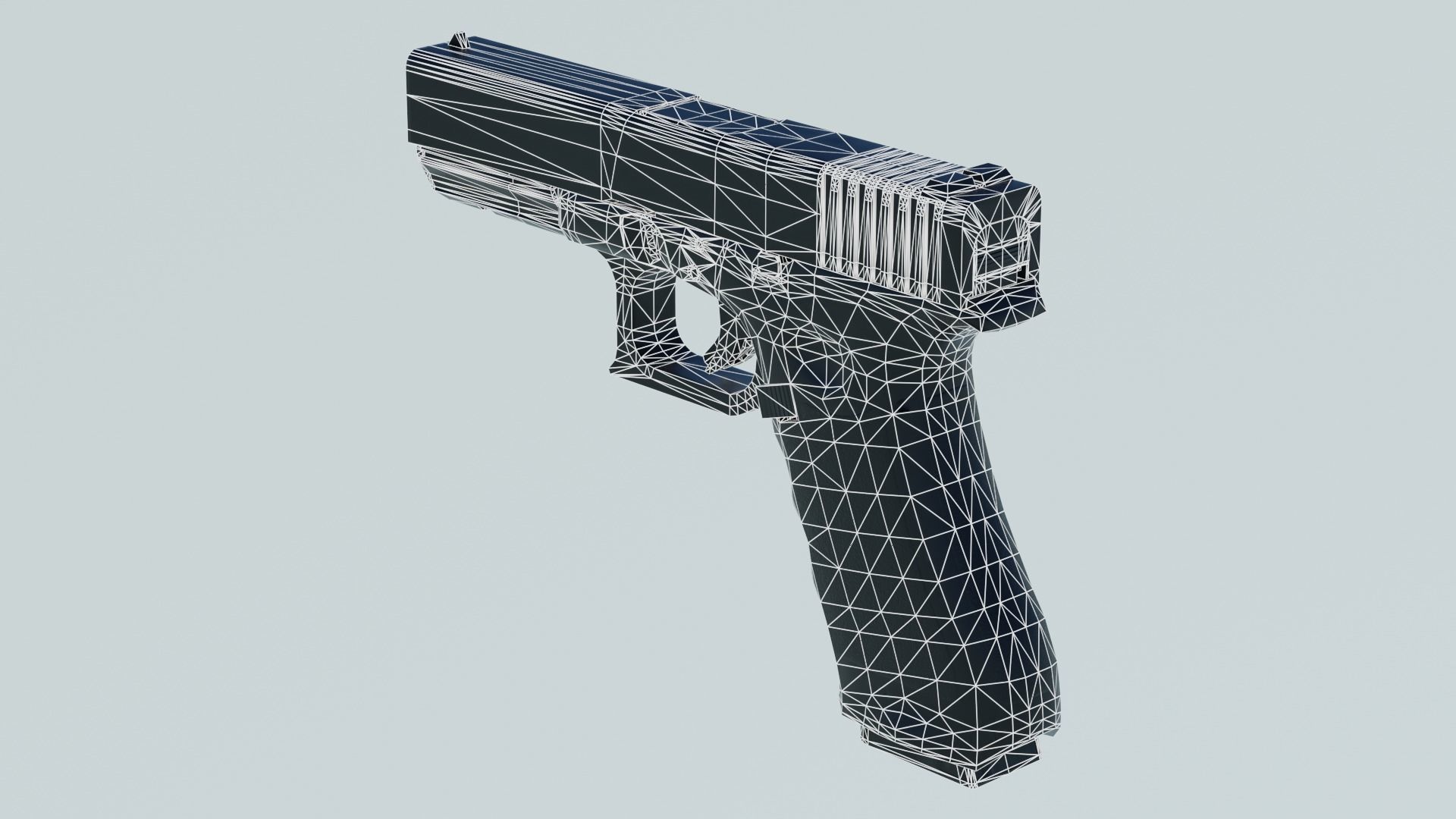 Handgun Low-poly 3D model_13