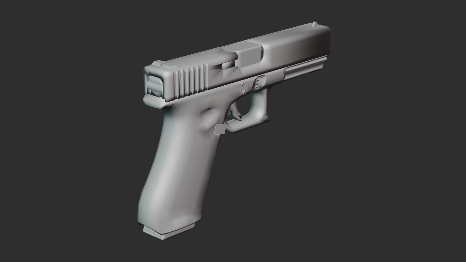 Handgun Low-poly 3D model_9