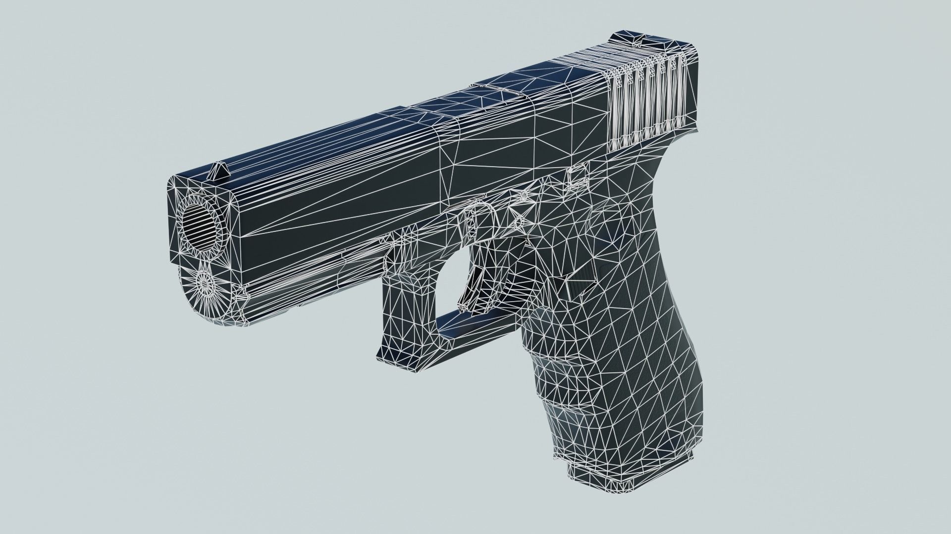 Handgun Low-poly 3D model_12
