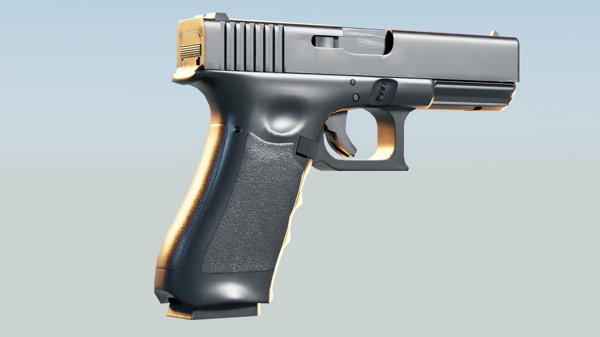Handgun Low-poly 3D model_3