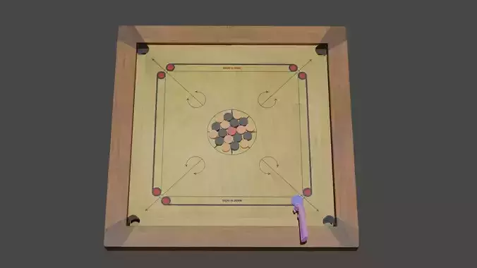 Carrom animation via Blender
