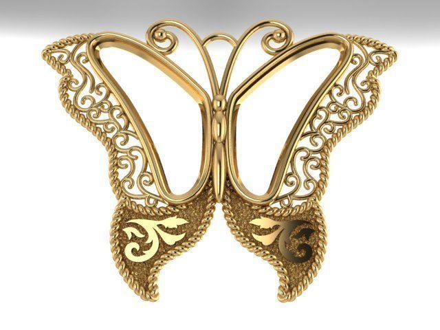 Butterfly Necklace 3D print model_1