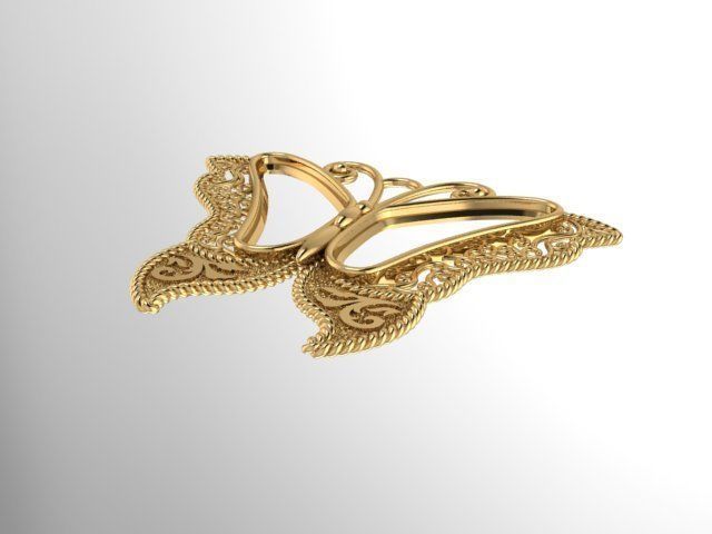 Butterfly Necklace 3D print model_3