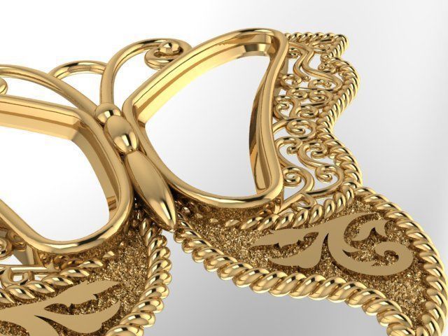 Butterfly Necklace 3D print model_2