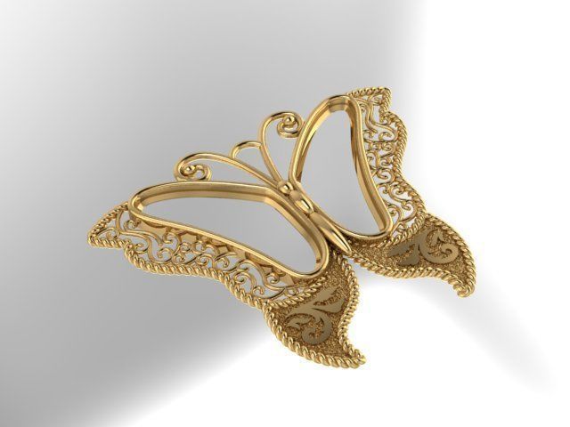 Butterfly Necklace 3D print model_6