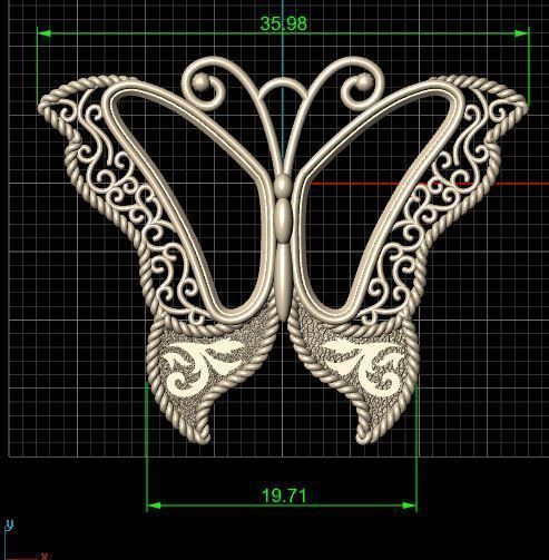 Butterfly Necklace 3D print model_7