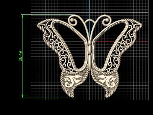 Butterfly Necklace 3D print model_9