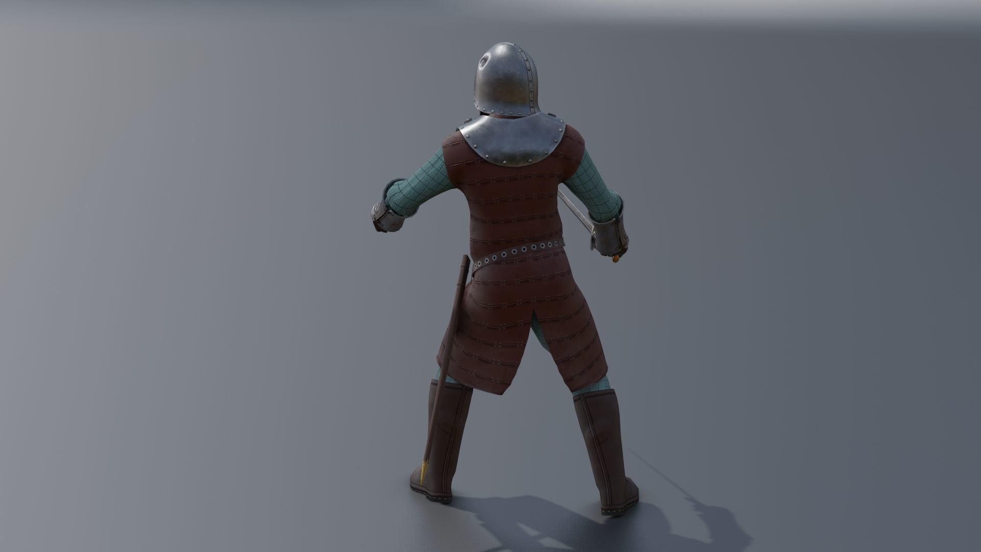 Model  medieval soldier 2 Low-poly 3D model_8