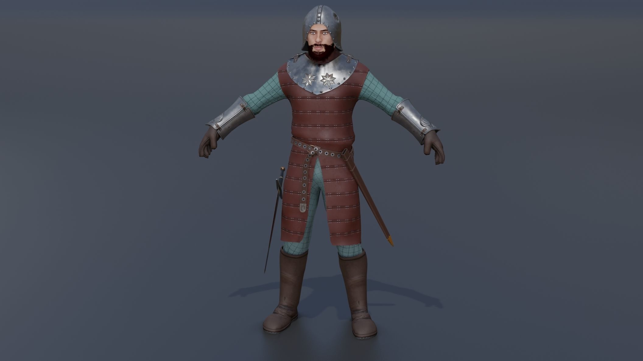 Model  medieval soldier 2 Low-poly 3D model_20