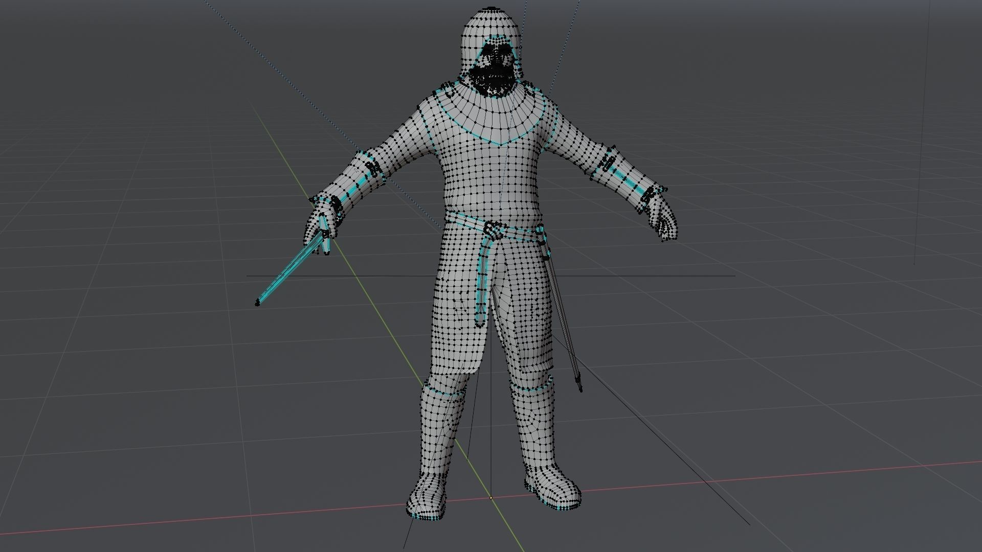Model  medieval soldier 2 Low-poly 3D model_11