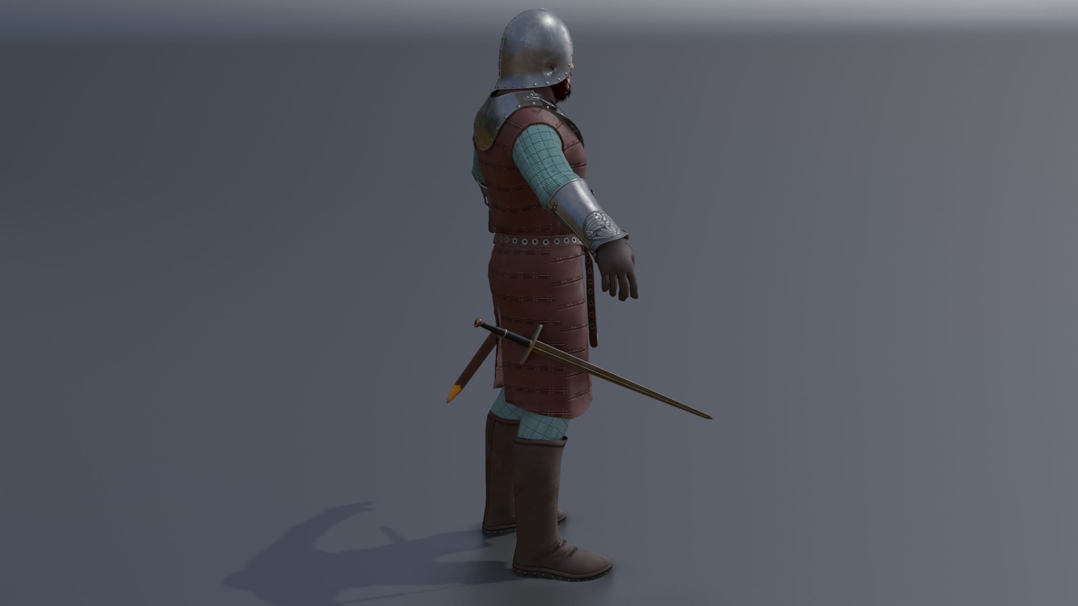 Model  medieval soldier 2 Low-poly 3D model_16