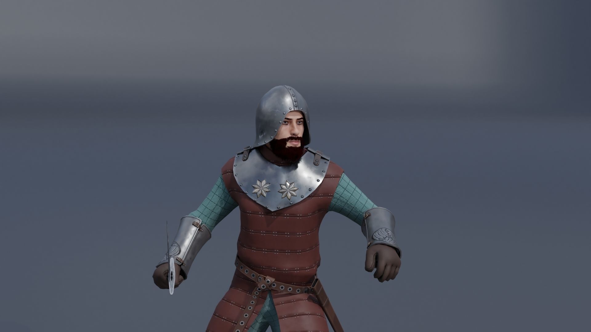 Model  medieval soldier 2 Low-poly 3D model_4