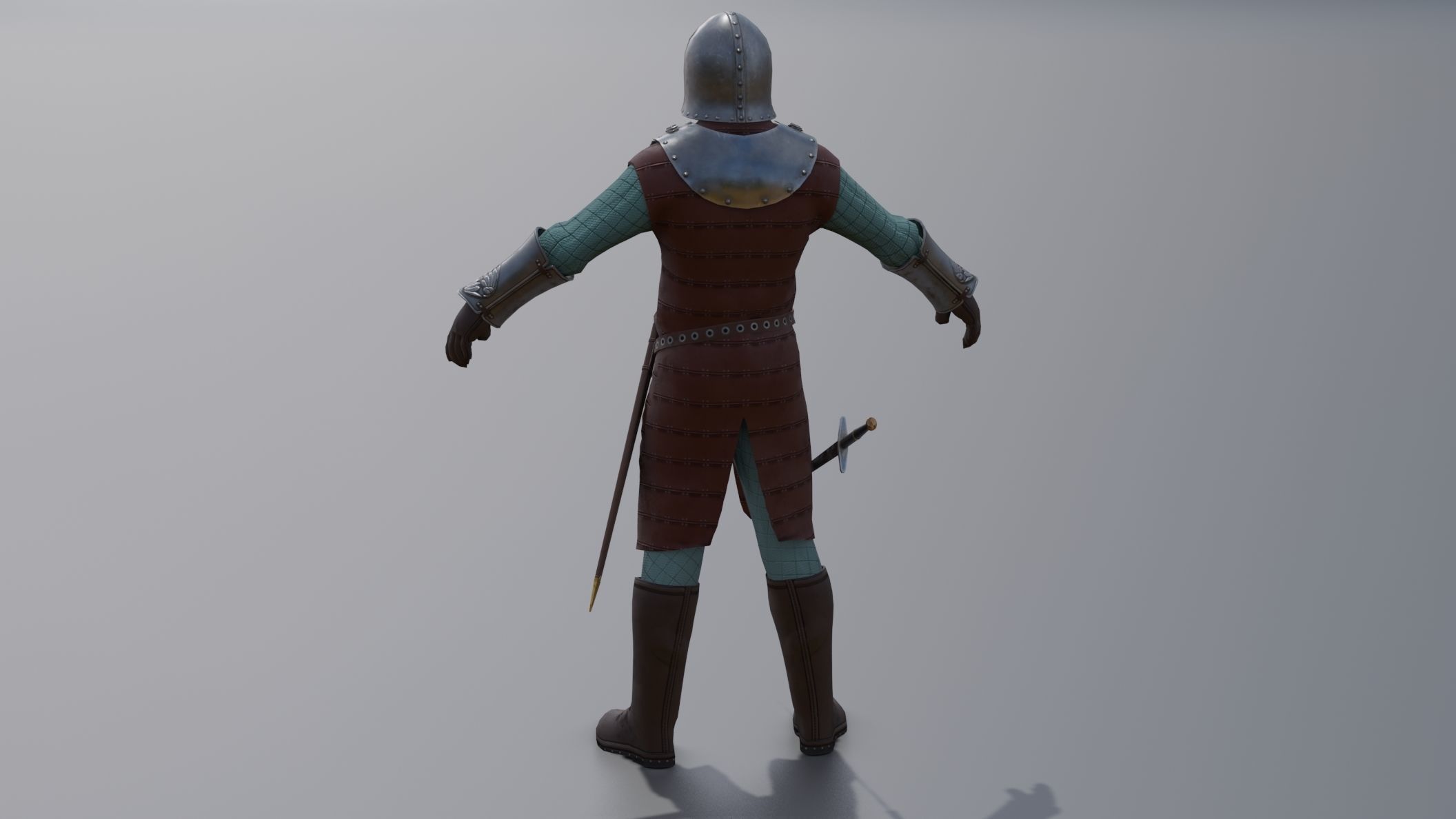 Model  medieval soldier 2 Low-poly 3D model_15