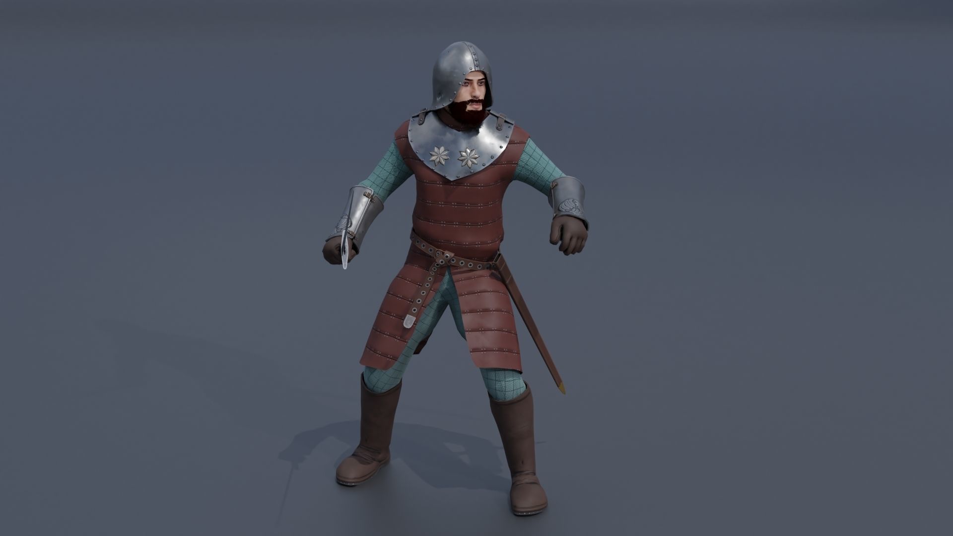 Model  medieval soldier 2 Low-poly 3D model_0