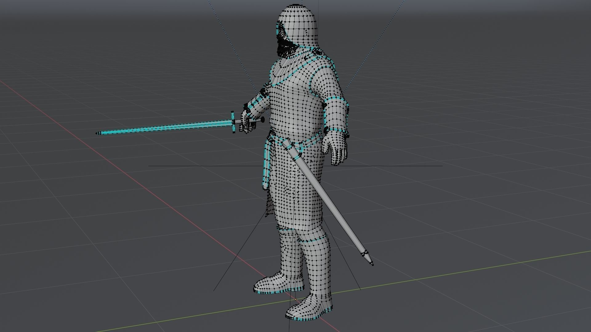 Model  medieval soldier 2 Low-poly 3D model_12