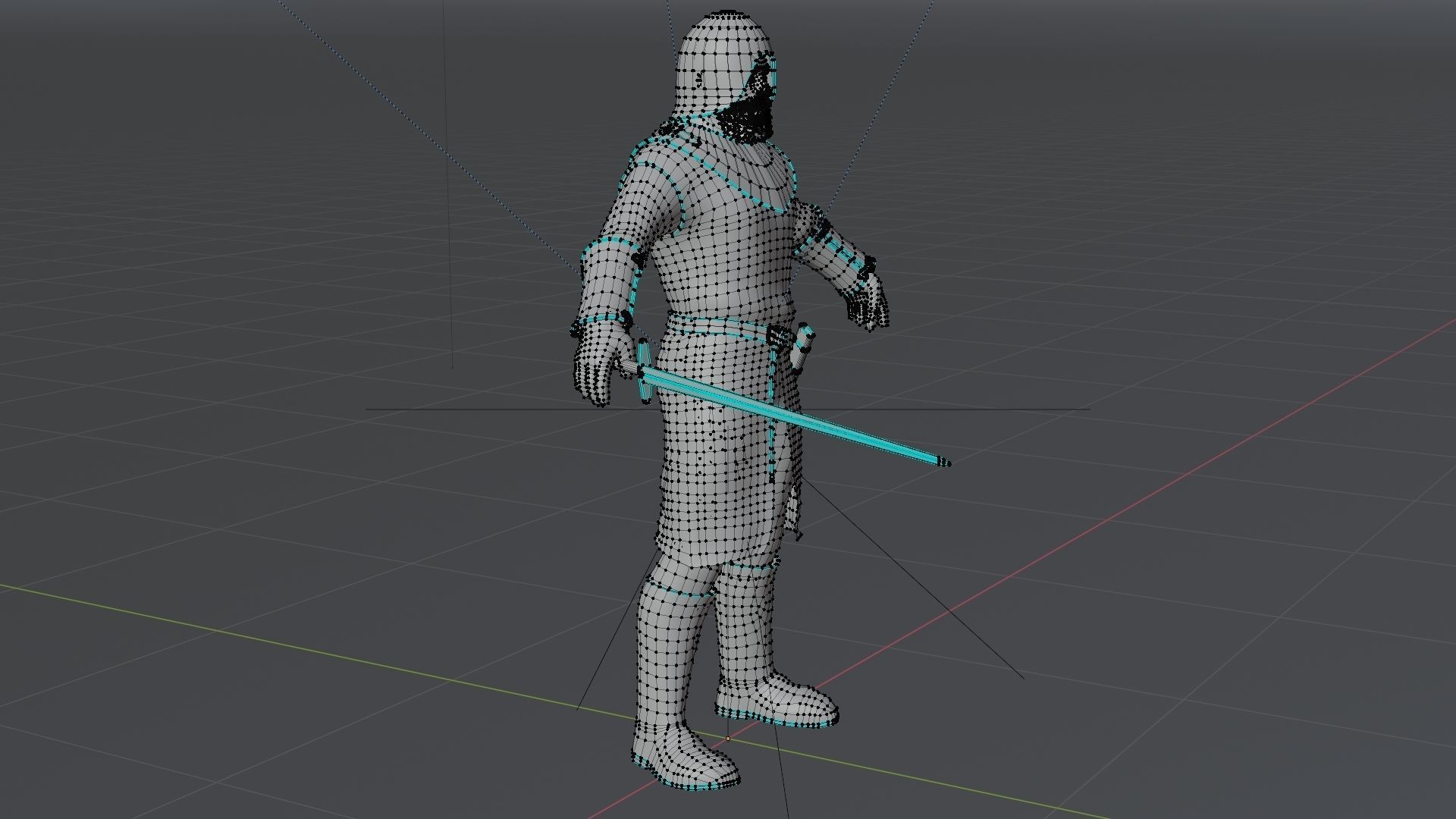 Model  medieval soldier 2 Low-poly 3D model_10