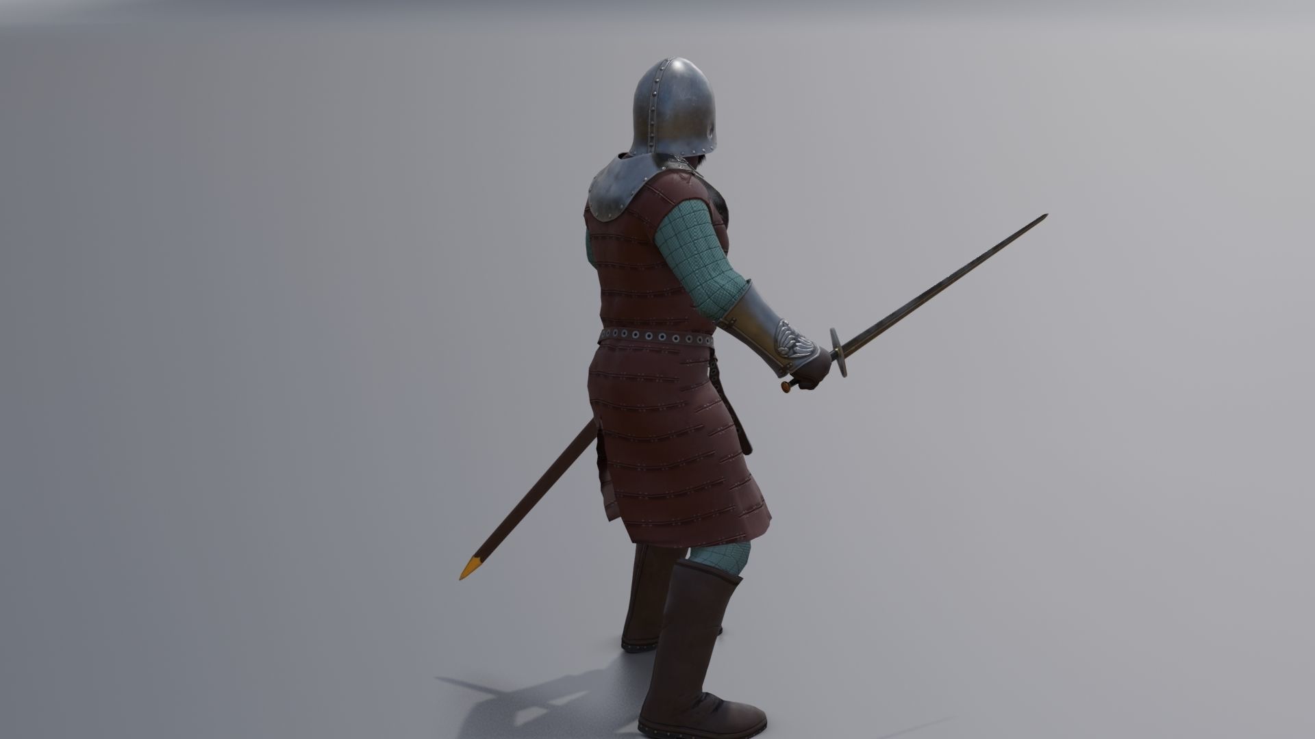 Model  medieval soldier 2 Low-poly 3D model_9
