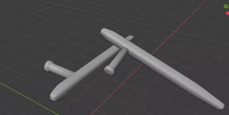 tonfa pair of pipes 3D model_0