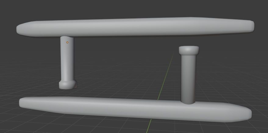 tonfa pair of pipes 3D model_1