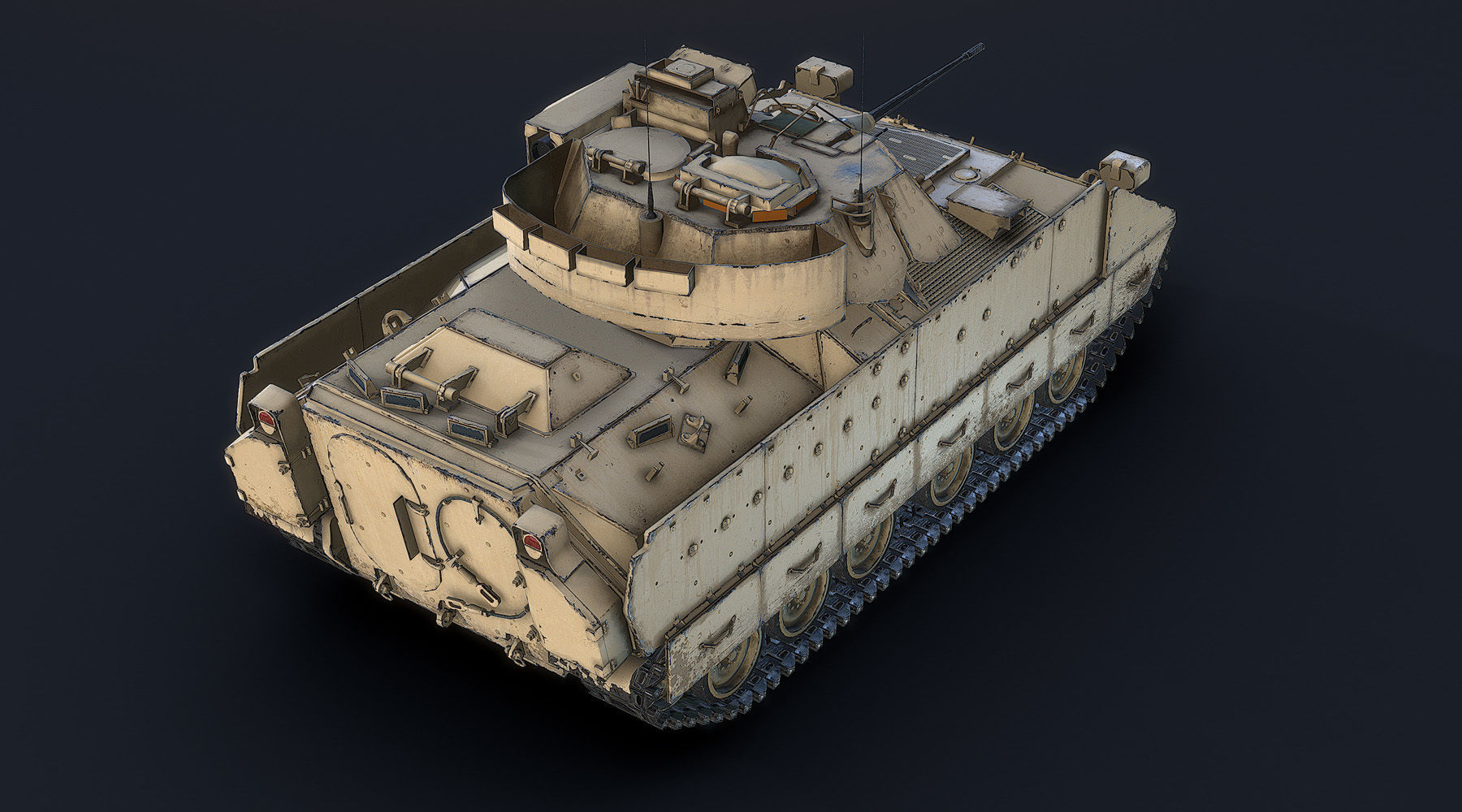 M2A2 Bradley LOD1 Low-poly 3D model_5