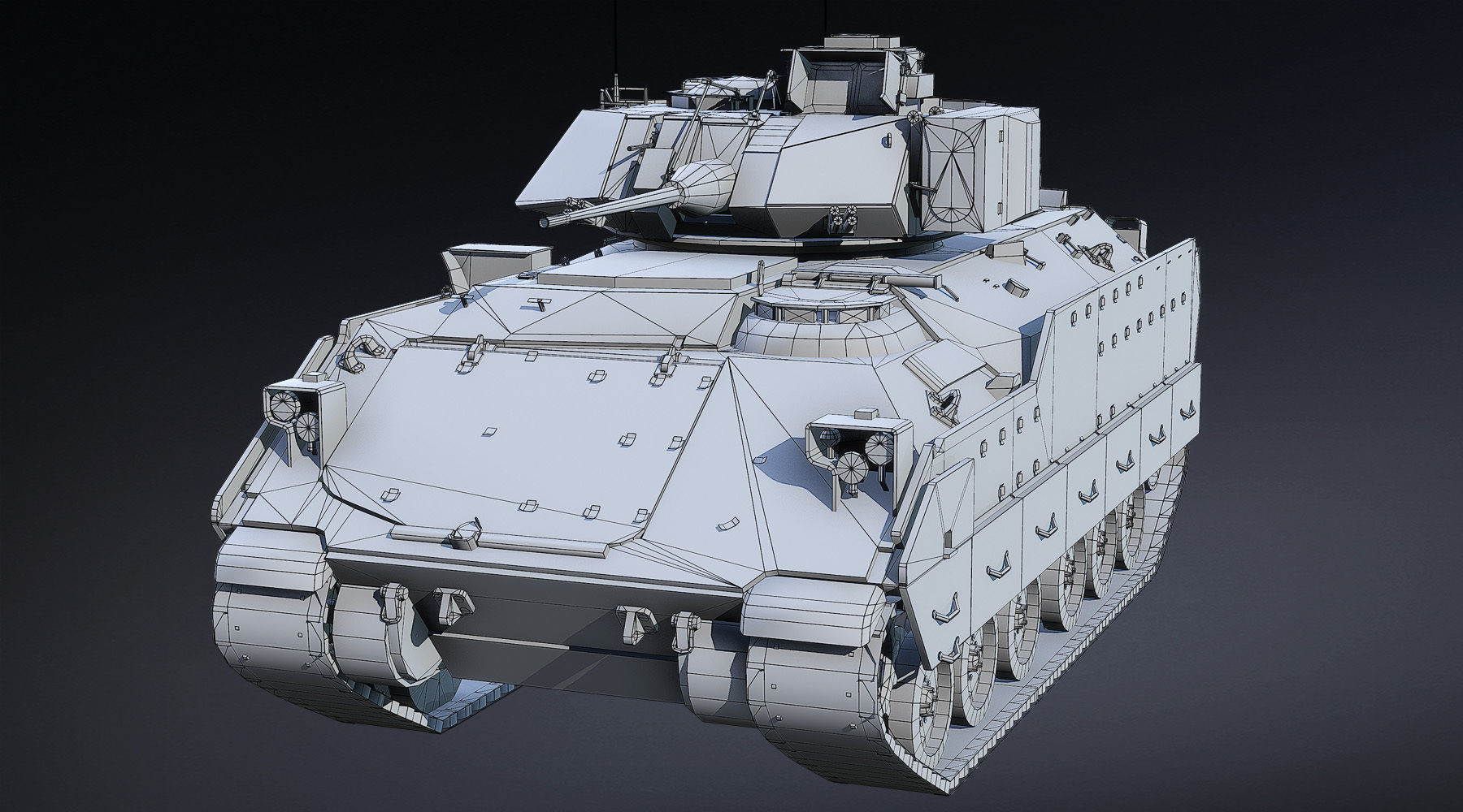 M2A2 Bradley LOD1 Low-poly 3D model_6