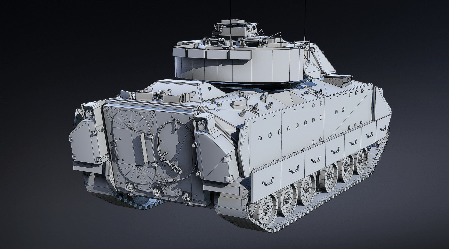 M2A2 Bradley LOD1 Low-poly 3D model_7