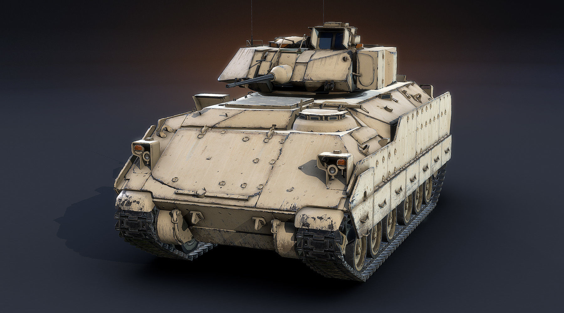 M2A2 Bradley LOD1 Low-poly 3D model_2