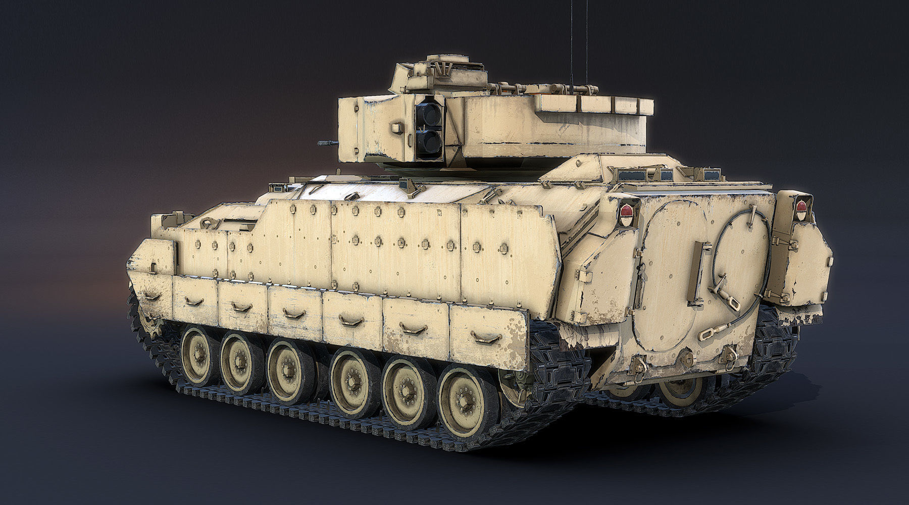 M2A2 Bradley LOD1 Low-poly 3D model_3