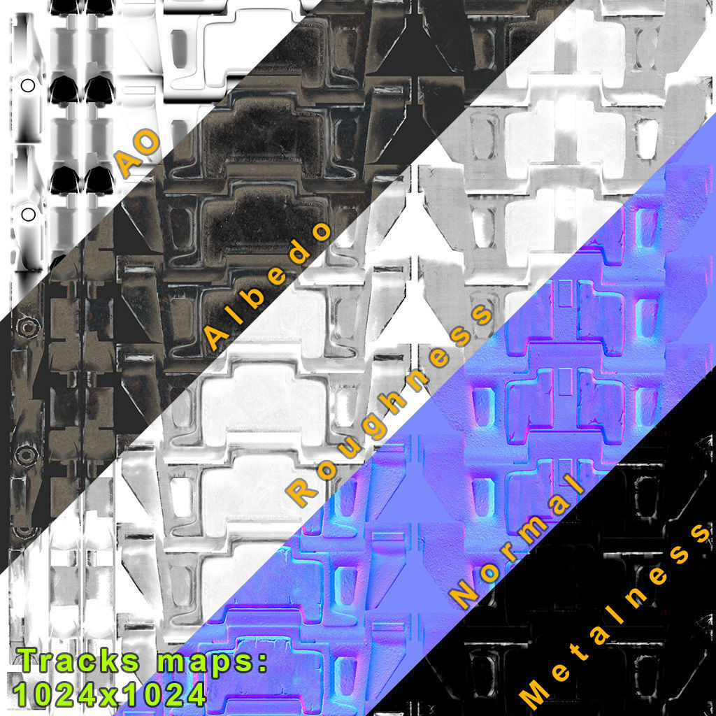 M2A2 Bradley LOD1 Low-poly 3D model_11