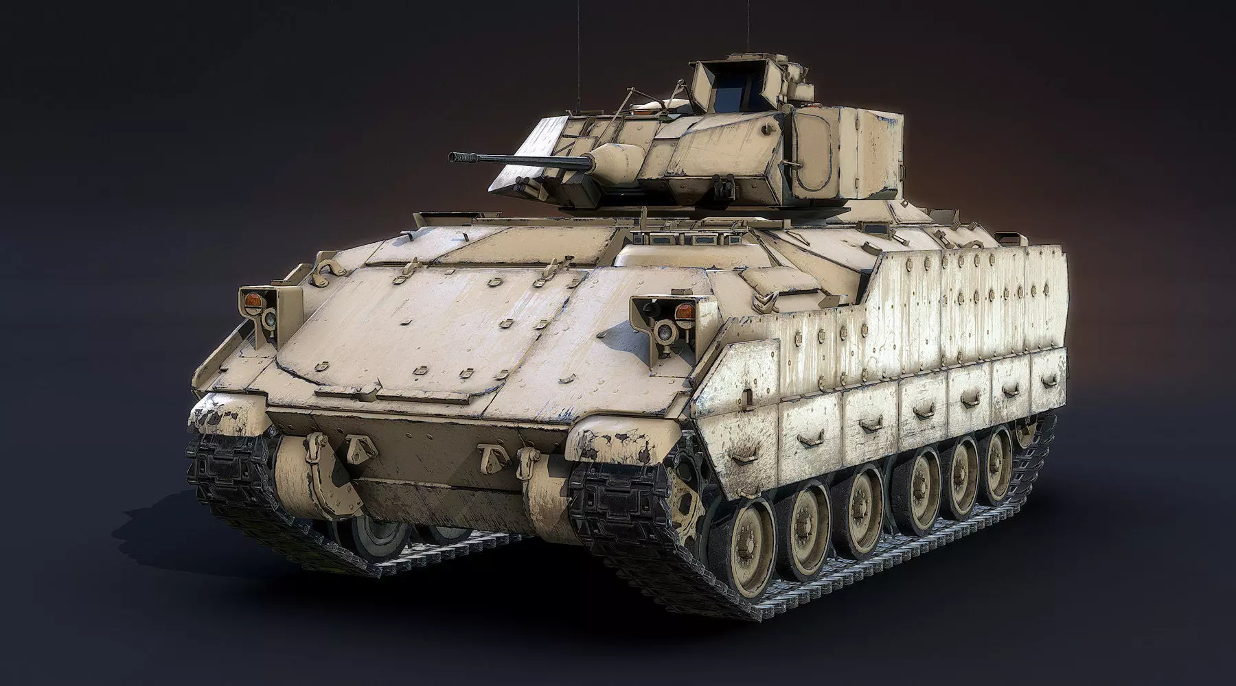 M2A2 Bradley LOD1 Low-poly 3D model_0
